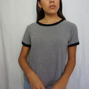 Black and White Striped Tee